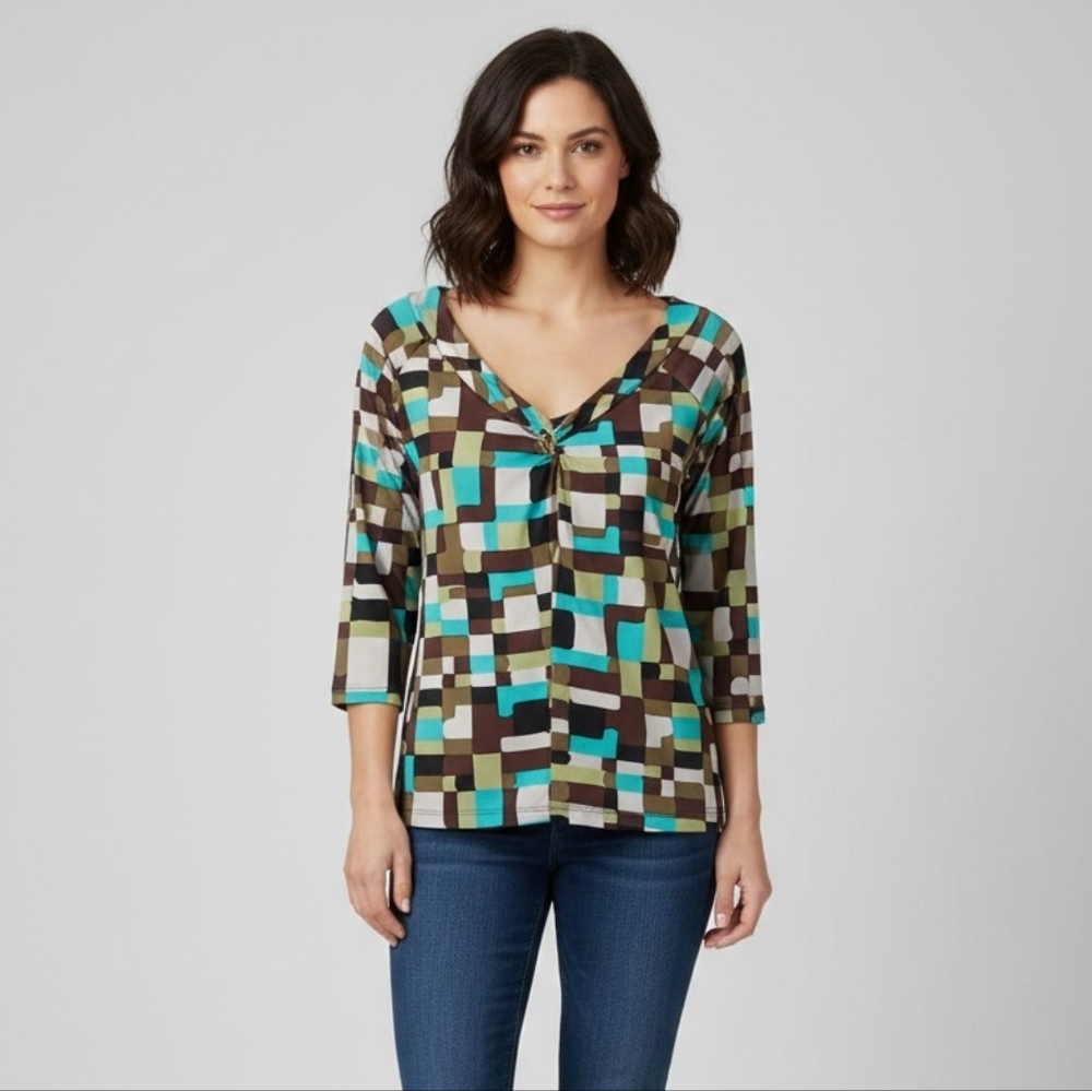 Only Nine Vintage Geometric Patterned Women's Blouse✨Size M